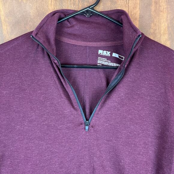 MSX by Michael Strahan Mens Jacket Purple 1/4 Zip Performance Athletic Wool S - Picture 2 of 12